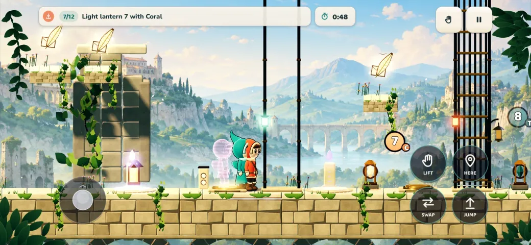 Pair Play: Two Lanterns gameplay on iPhone — scene 1