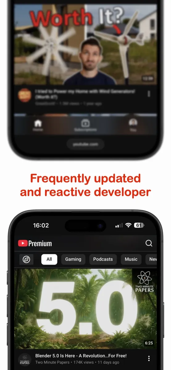 YouTube feed in Safari after No Shorts removes short-form distractions
